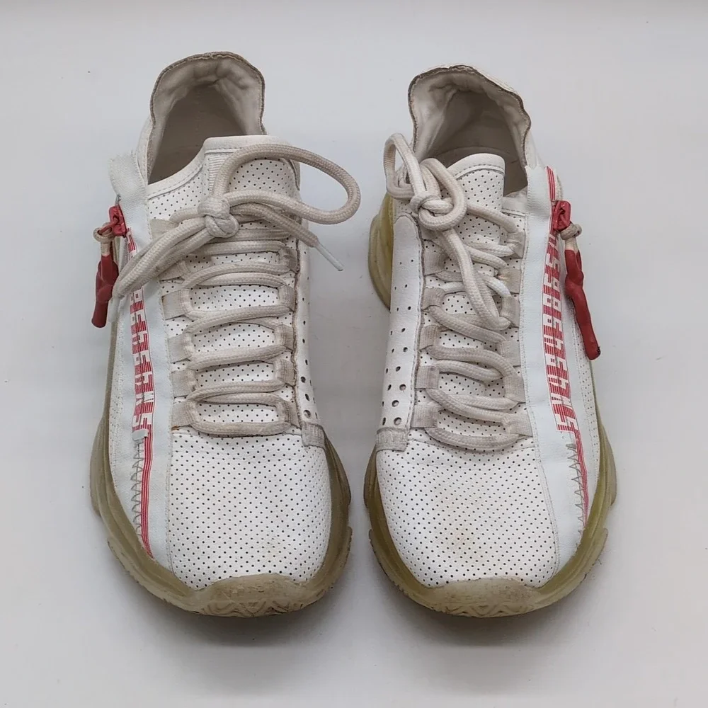 Steve Madden Sneakers Womens‎ Measure White 8 Fitness Running Shoes Side Zip